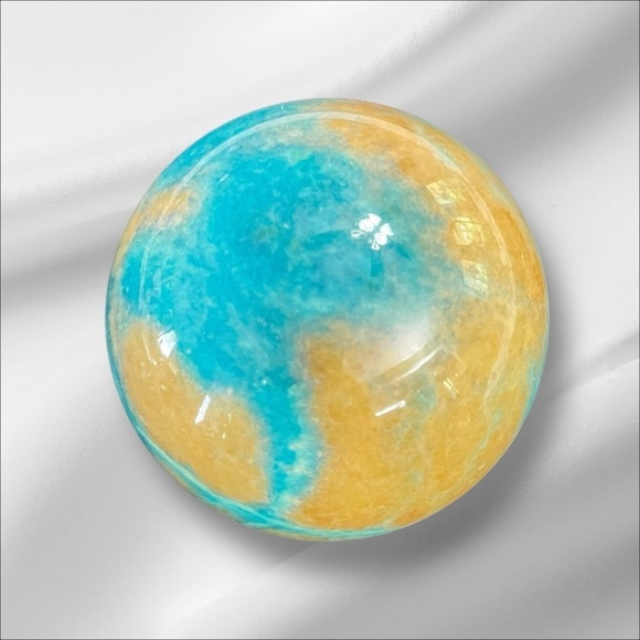 Vintage Ducceschi Hand Carved Alabaster Globe Paperweight MCM Bookend Italy 3.5" - Picture 4 of 10